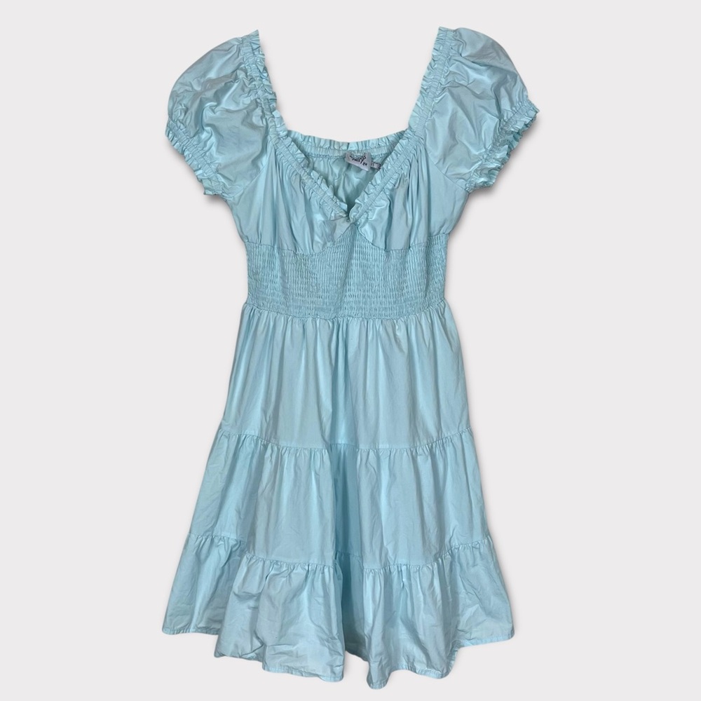 Princess Polly Babydoll‎ Tiered Mini Dress 8 Milkmaid Peasant Sundress Coquette